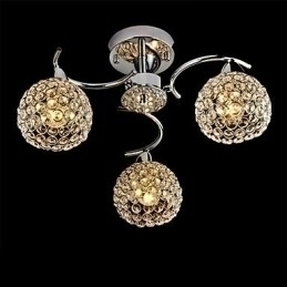 Designer Touch Decorative Modern Contemporary Crystal Electroplated Metal Pendant Light Flush Mount