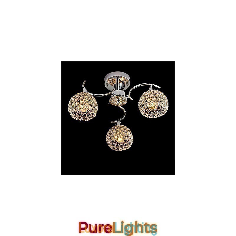 Designer Touch Decorative Modern Contemporary Crystal Electroplated Metal Pendant Light Flush Mount