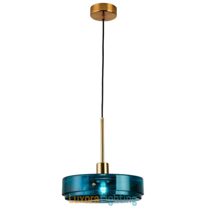 Designer Touch Decorative Round Cake Glass Pendant Light Modern Minimalist Wrought Iron Ceiling Light