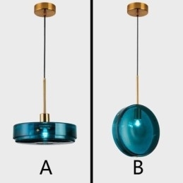 Designer Touch Decorative Round Cake Glass Pendant Light Modern Minimalist Wrought Iron Ceiling Light