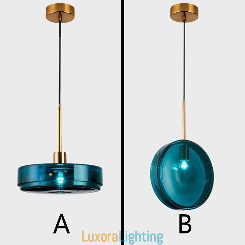 Designer Touch Decorative Round Cake Glass Pendant Light Modern Minimalist Wrought Iron Ceiling Light