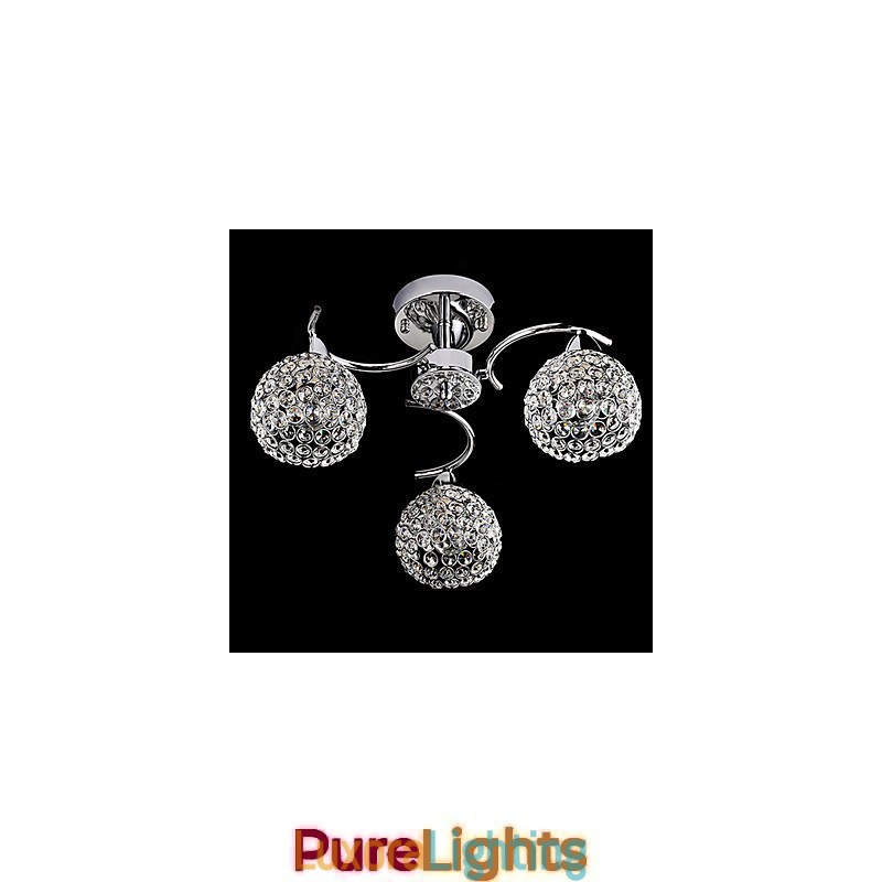 Designer Touch Decorative Modern Contemporary Crystal Electroplated Metal Pendant Light Flush Mount