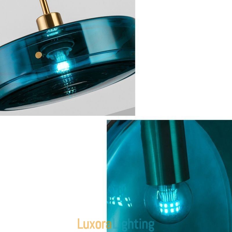 Designer Touch Decorative Round Cake Glass Pendant Light Modern Minimalist Wrought Iron Ceiling Light