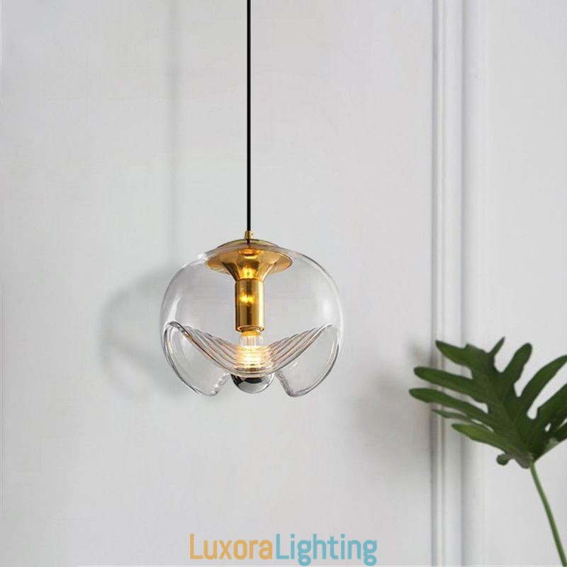 Designer Touch Decorative Stamen Glass Pendant Light Modern Minimalist Wrought Iron Ceiling Light