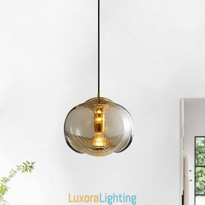 Designer Touch Decorative Stamen Glass Pendant Light Modern Minimalist Wrought Iron Ceiling Light