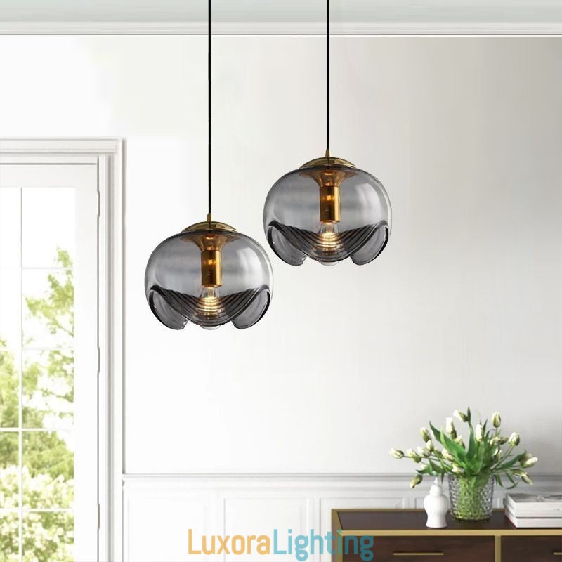Designer Touch Decorative Stamen Glass Pendant Light Modern Minimalist Wrought Iron Ceiling Light