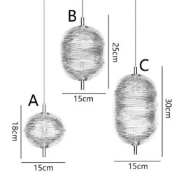 Designer Touch Decorative Water Ripple Pendant Light Modern Minimalist Wrought Iron Ceiling Light