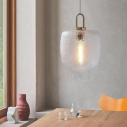 Designer Touch Decorative Frosted Glass Pendant Light Modern Minimalist Wrought Iron Ceiling Light