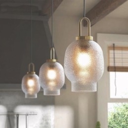 Designer Touch Decorative Frosted Glass Pendant Light Modern Minimalist Wrought Iron Ceiling Light