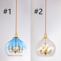 Designer Touch Decorative Glass Pendant Light Modern Minimalist Wrought Iron Ceiling Light 9 Lights