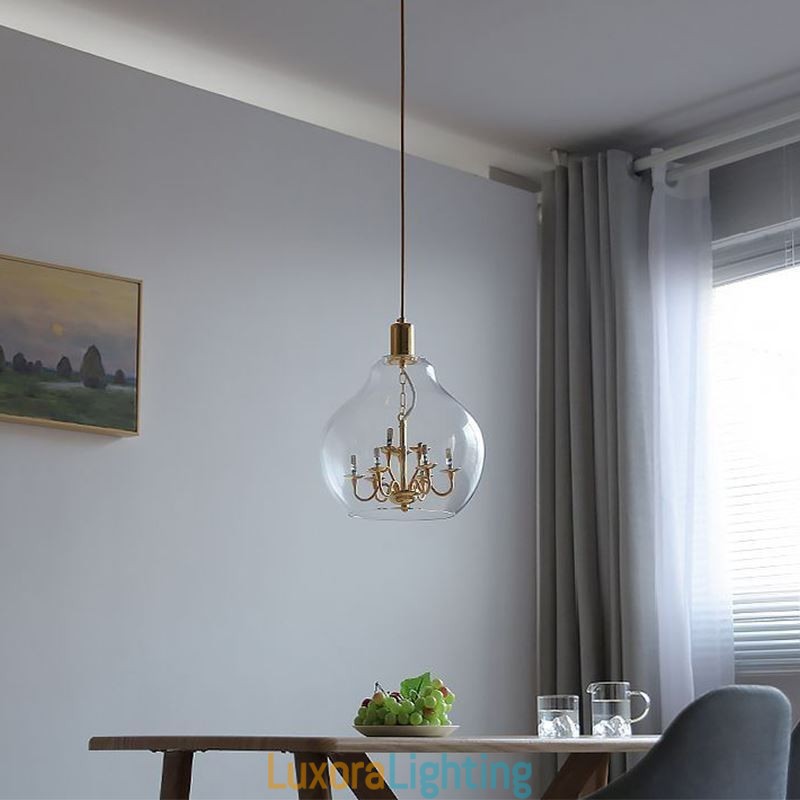 Designer Touch Decorative Glass Pendant Light Modern Minimalist Wrought Iron Ceiling Light 9 Lights