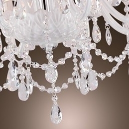 Designer Touch Decorative Chandelier White Crystal Modern Living 8 Lights