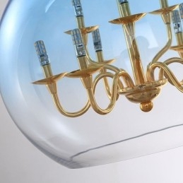 Designer Touch Decorative Glass Pendant Light Modern Minimalist Wrought Iron Ceiling Light 9 Lights