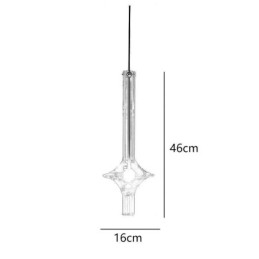 Designer Touch Decorative Glass Tube Pendant Light Modern Minimalist Wrought Iron Ceiling Light