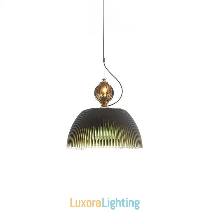 Designer Touch Decorative Pleated Skirt Glass Pendant Light Modern Minimalist Wrought Iron Small Ceiling Light
