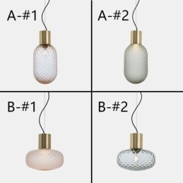 Designer Touch Decorative Grid Glass Pendant Light Modern Iron Simple Ceiling Light