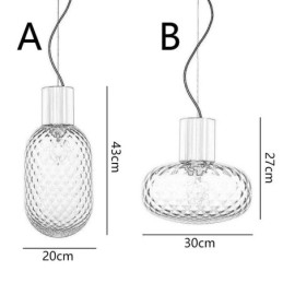 Designer Touch Decorative Grid Glass Pendant Light Modern Iron Simple Ceiling Light