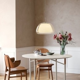 Designer Touch Decorative Pendant Light Modern Simple Clear Glass Pudding Ceiling Light