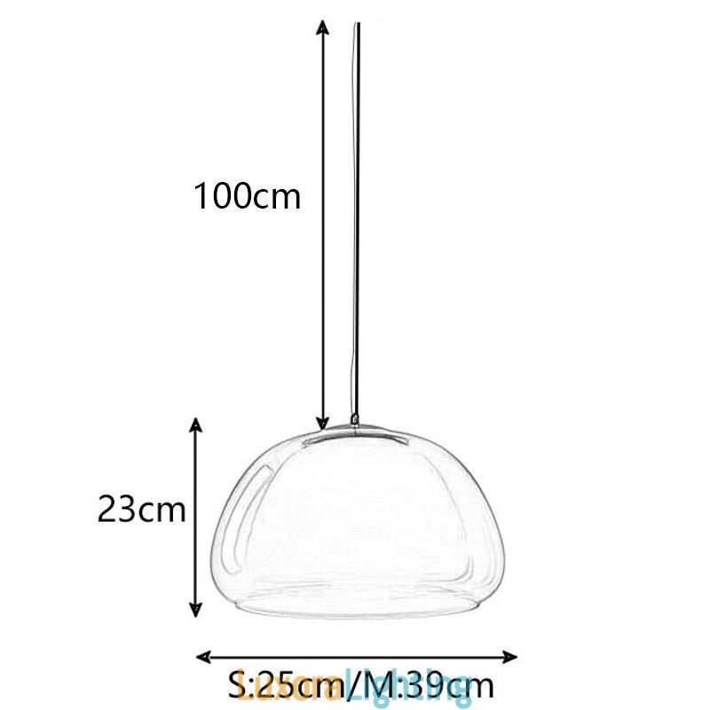 Designer Touch Decorative Pendant Light Modern Simple Clear Glass Pudding Ceiling Light