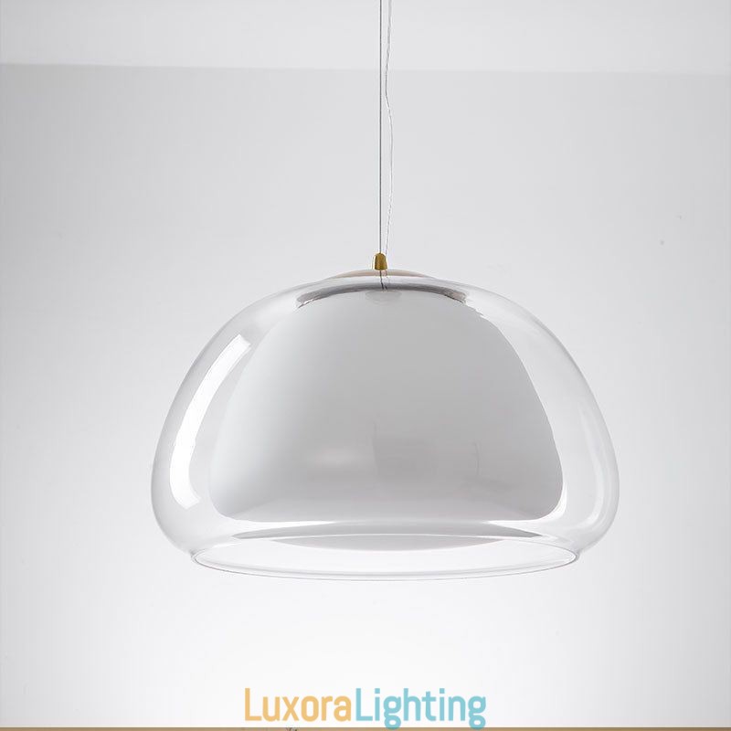 Designer Touch Decorative Pendant Light Modern Simple Clear Glass Pudding Ceiling Light