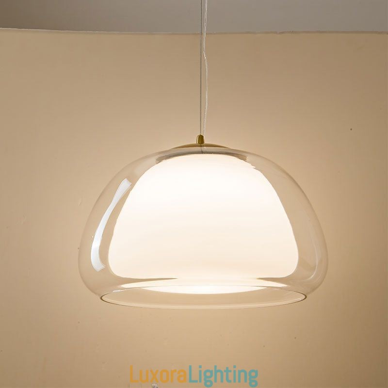 Designer Touch Decorative Pendant Light Modern Simple Clear Glass Pudding Ceiling Light