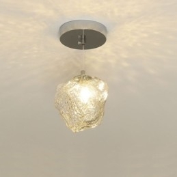 Designer Touch Decorative Glass Pendant Light Retro Lamp Ice Cube Shaped Lampshade
