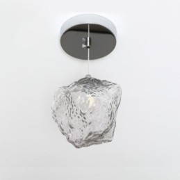 Designer Touch Decorative Glass Pendant Light Retro Lamp Ice Cube Shaped Lampshade