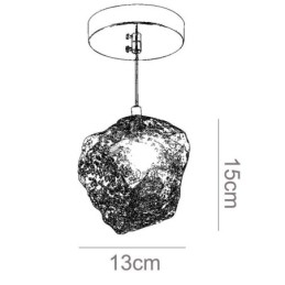 Designer Touch Decorative Glass Pendant Light Retro Lamp Ice Cube Shaped Lampshade