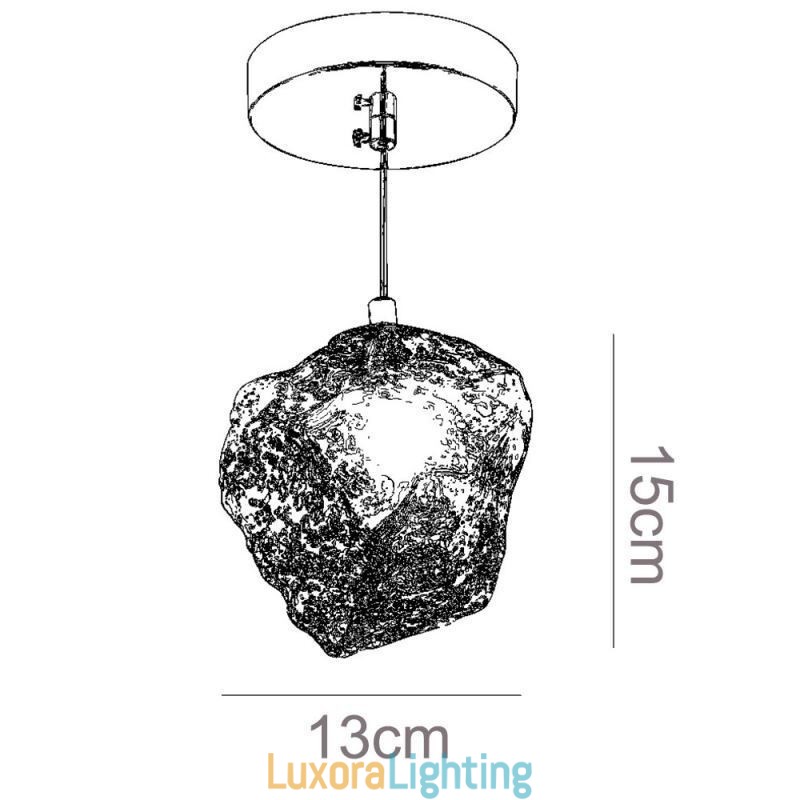 Designer Touch Decorative Glass Pendant Light Retro Lamp Ice Cube Shaped Lampshade