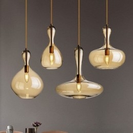Designer Touch Decorative Nordic Glass Pendant Light Amber Shade Ceiling Light