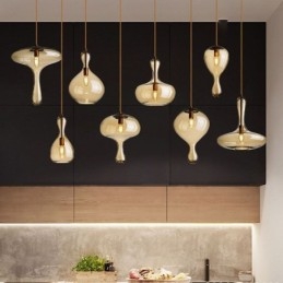 Designer Touch Decorative Nordic Glass Pendant Light Amber Shade Ceiling Light