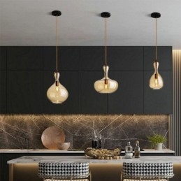 Designer Touch Decorative Nordic Glass Pendant Light Amber Shade Ceiling Light