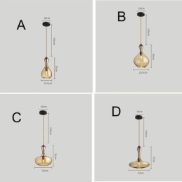 Designer Touch Decorative Nordic Glass Pendant Light Amber Shade Ceiling Light