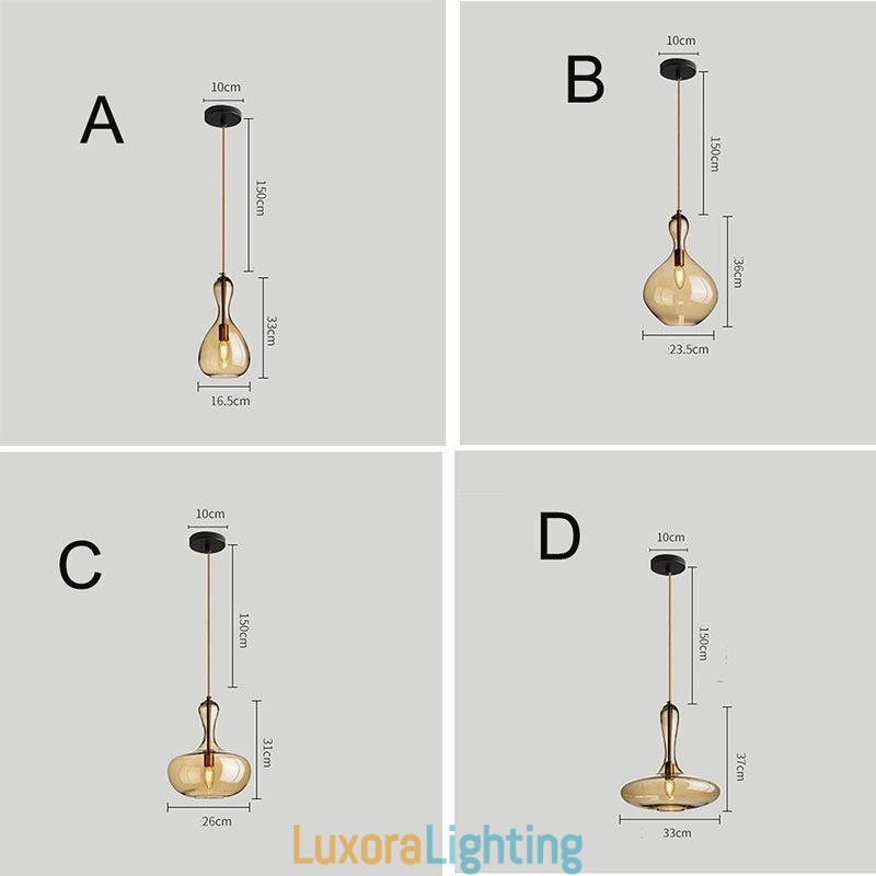 Designer Touch Decorative Nordic Glass Pendant Light Amber Shade Ceiling Light