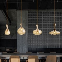 Designer Touch Decorative Nordic Glass Pendant Light Amber Shade Ceiling Light