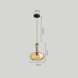 Designer Touch Decorative Nordic Glass Pendant Light Amber Shade Ceiling Light
