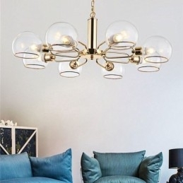 Designer Touch Decorative Glass Pendant Light Modern Minimalist Wrought Iron Ceiling Light