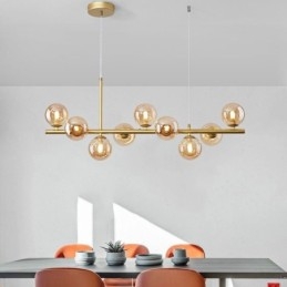 Designer Touch Decorative Pendant Light Modern Simple Magic Beans Molecular Wrought Iron Glass Ceiling Light