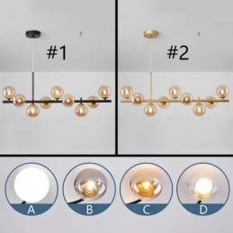 Designer Touch Decorative Pendant Light Modern Simple Magic Beans Molecular Wrought Iron Glass Ceiling Light