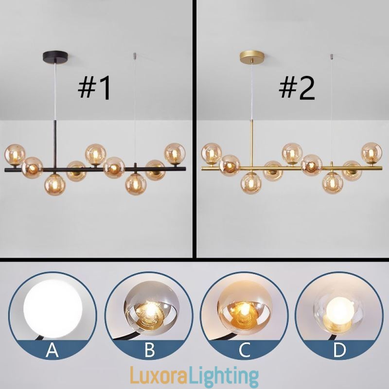 Designer Touch Decorative Pendant Light Modern Simple Magic Beans Molecular Wrought Iron Glass Ceiling Light
