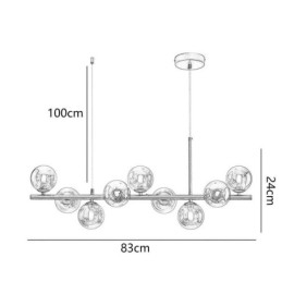 Designer Touch Decorative Pendant Light Modern Simple Magic Beans Molecular Wrought Iron Glass Ceiling Light