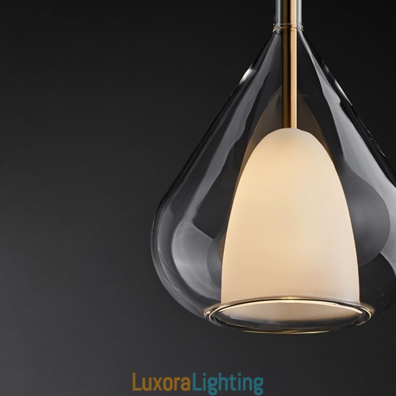 Designer Touch Decorative Pendant Light Modern Minimalist Double Glass Ceiling Lights