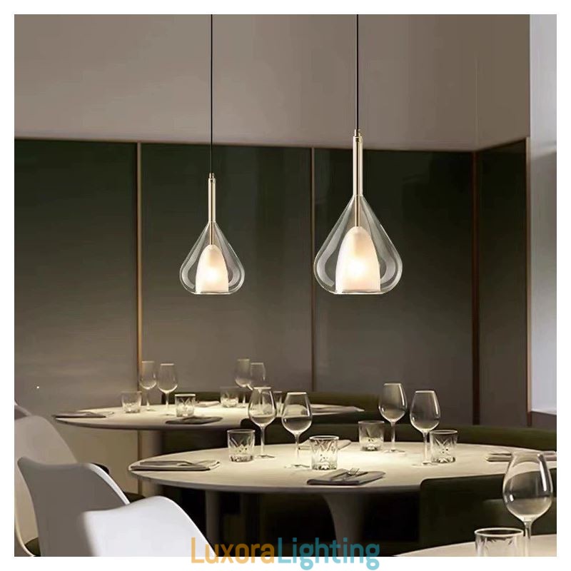 Designer Touch Decorative Pendant Light Modern Minimalist Double Glass Ceiling Lights