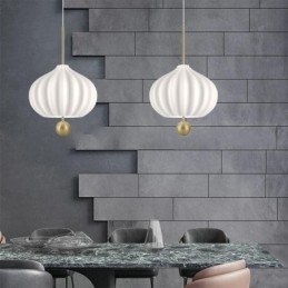 Designer Touch Decorative Modern White Glass Pendant Light Ball Shape Minimalist Ceiling Light
