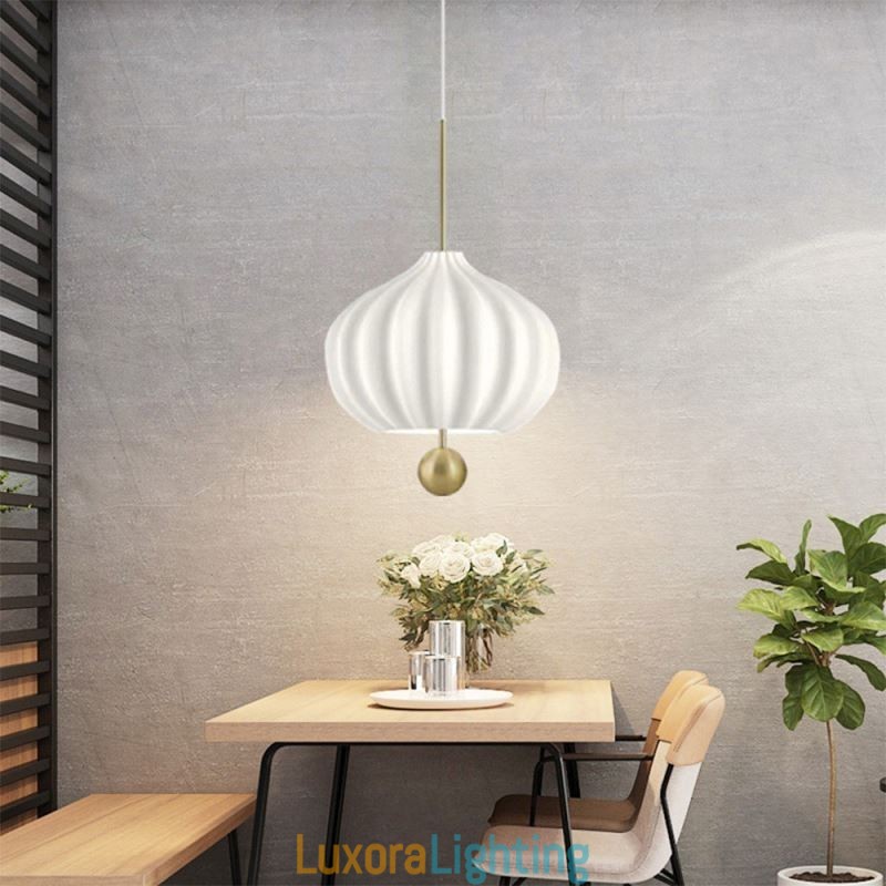 Designer Touch Decorative Modern White Glass Pendant Light Ball Shape Minimalist Ceiling Light