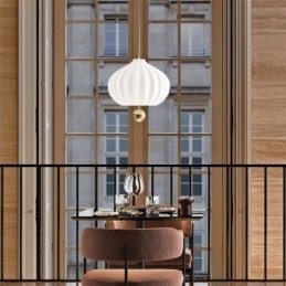 Designer Touch Decorative Modern White Glass Pendant Light Ball Shape Minimalist Ceiling Light