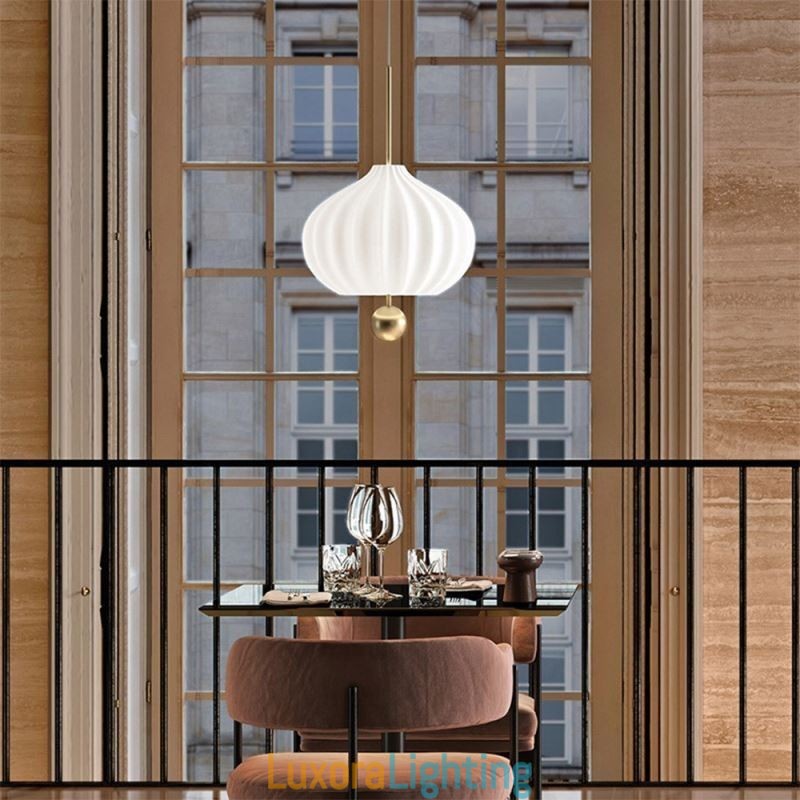 Designer Touch Decorative Modern White Glass Pendant Light Ball Shape Minimalist Ceiling Light