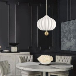 Designer Touch Decorative Modern White Glass Pendant Light Ball Shape Minimalist Ceiling Light