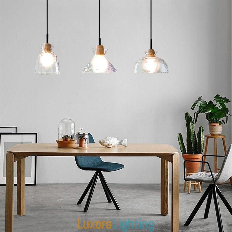 Designer Touch Decorative Modern Simple Pendant Light Water Permeable Glass 3 Ceiling Light Bedside Lamp