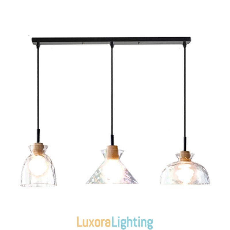Designer Touch Decorative Modern Simple Pendant Light Water Permeable Glass 3 Ceiling Light Bedside Lamp